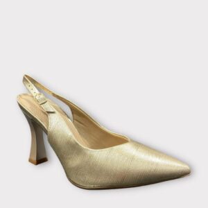 פלייפוט סנדל אלגנטי עקב גבוה מפתח וי זהב | עקב 9