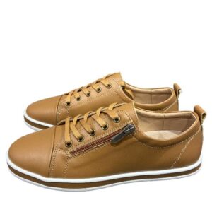 Shuropody סניקרס עור אמיתי כאמל