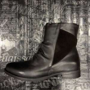 ניוז מגפון עור אמיתי שילוב זמש שחור