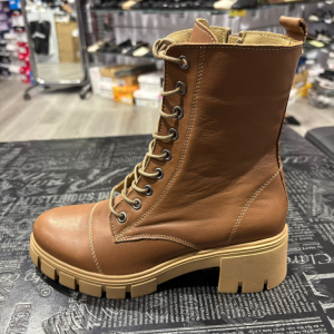 מגפון עור אמיתי שילוב שרוך ורוכסן כמל עור