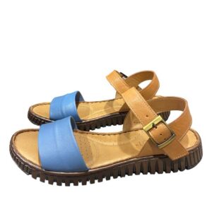 פלייפוט סנדל שטוח רצועה עבה כחול