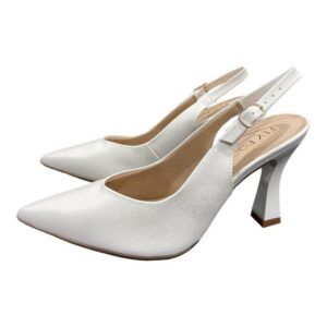 פלייפוט סנדל אלגנטי עקב גבוה מפתח וי לבן | עקב 9