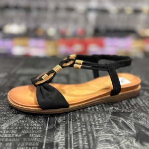 פליי פוט סנדל שטוח שילוב עץ