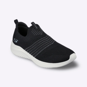 סקצרס נעל גרב שחור אפור