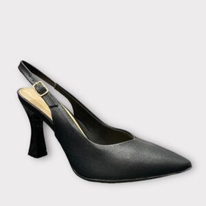 פלייפוט סנדל אלגנטי עקב גבוה מפתח וי שחור | עקב 9